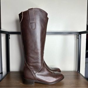 Steve Madden Brown Leather Riding Knee High Boots Sz 9.5